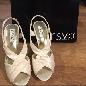 RSVP Ivory Satin Heels