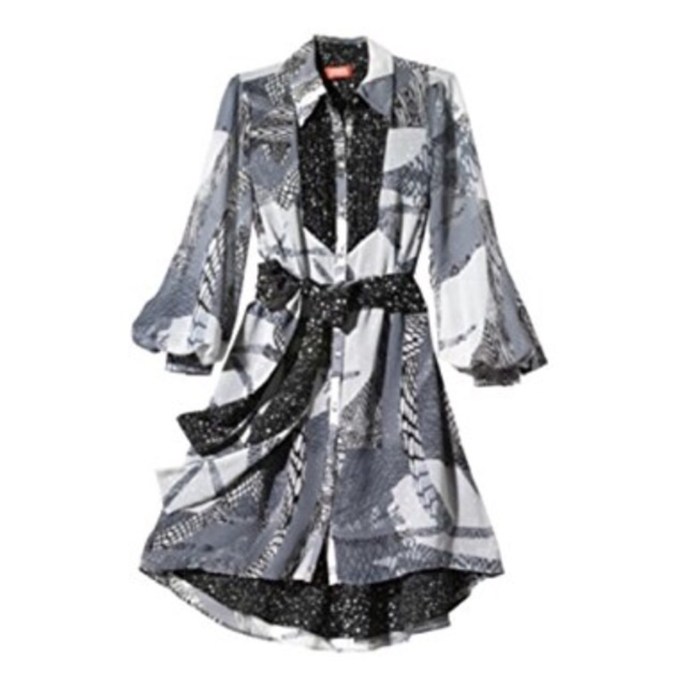 Kirna Zabete black and gray hi/lo dress, sz M