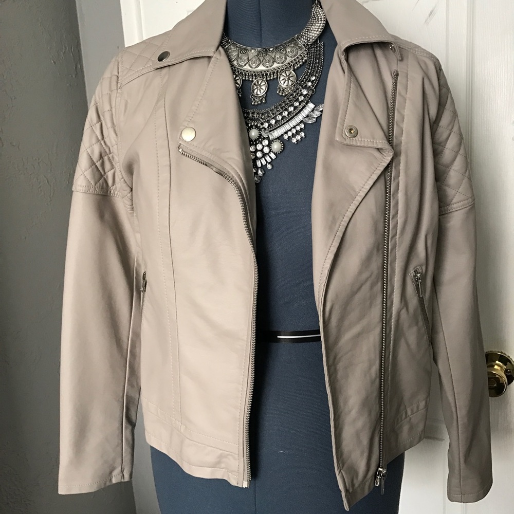 Forever 21 Tan Faux Leather Jacket!