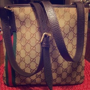 Gucci Monogram Web Jolicoeur Charm Messenger Bag