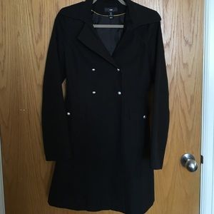 Like New Long Black Trenchcoat