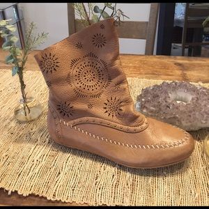 Leather Ankle Boots Booties Festival Moccasin