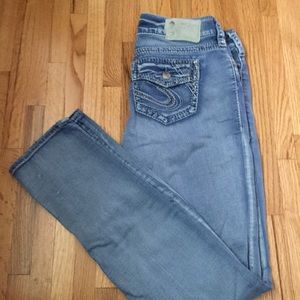 Wiki Flap Skinny Silver Jeans