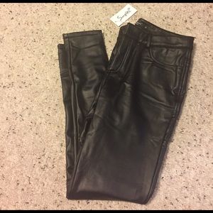 Faux leather pants