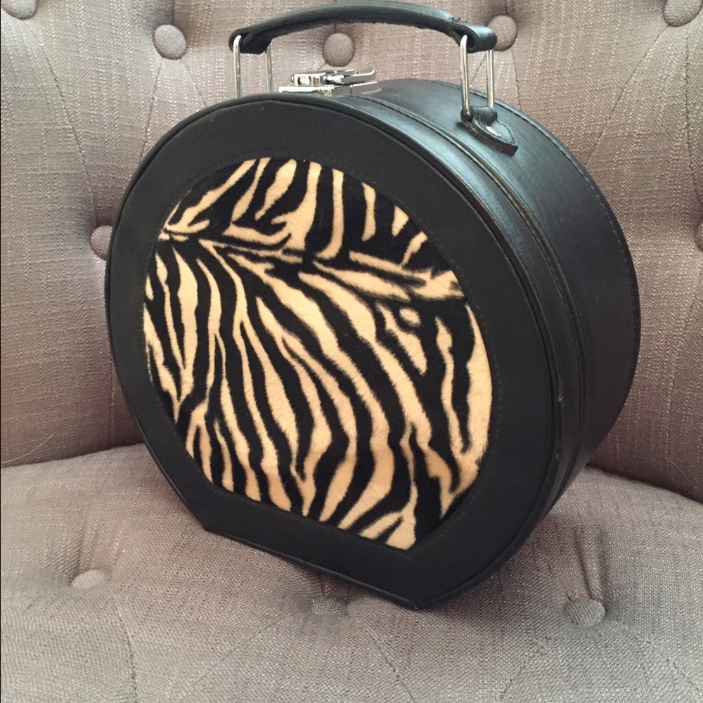 Zebra Print Hat Box -small