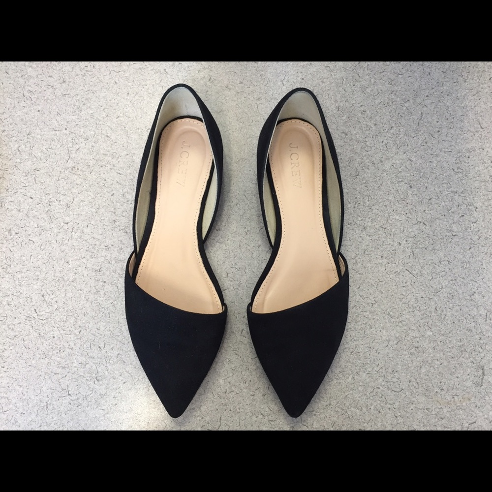 J. Crew Sloan Suede d'Orsay Flats Black Sz. 6