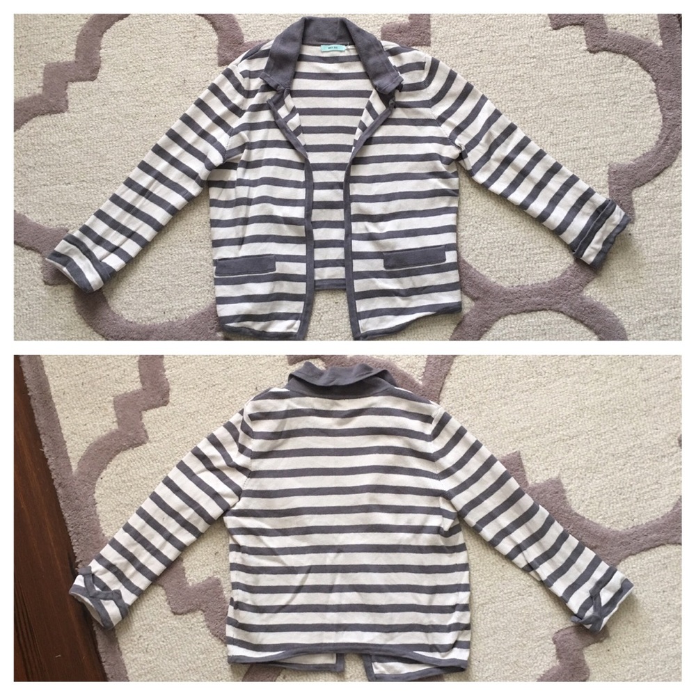 BOGO FREE - Striped Cotton Blazer - Kimchi Blue