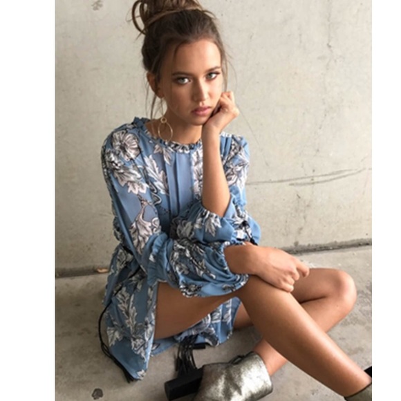 TILLY Tassel Arm Tie Lantern Sleeve Dress/Top - Picture 5 of 10