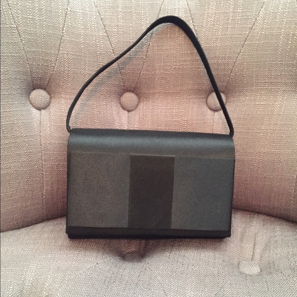 Clair's Black Satin Evening Clutch