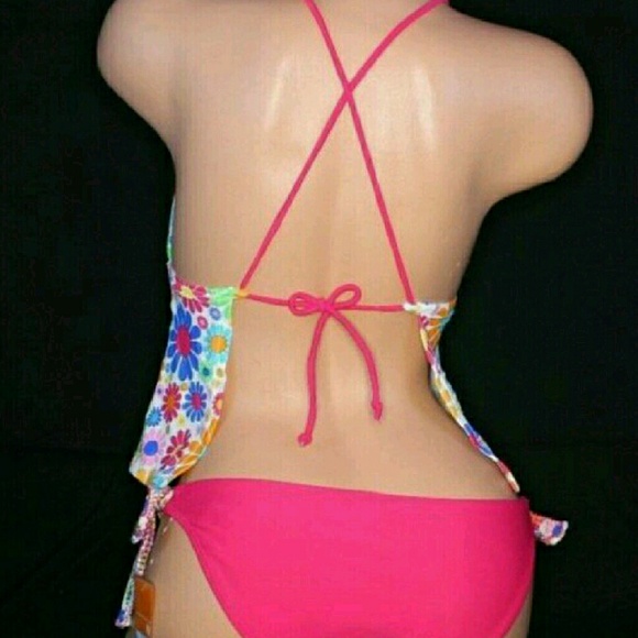 TANKINI BIKINI SET PINK FLORAL NEW - Picture 3 of 3