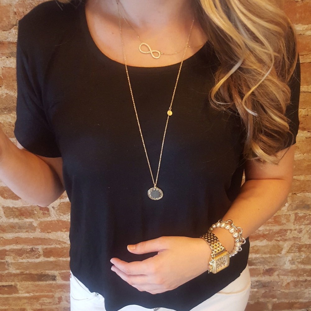 Black Top with Back Tie Detail - Picture 2 of 4