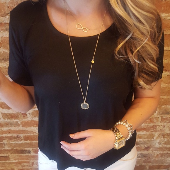 Black Top with Back Tie Detail - Picture 2 of 4