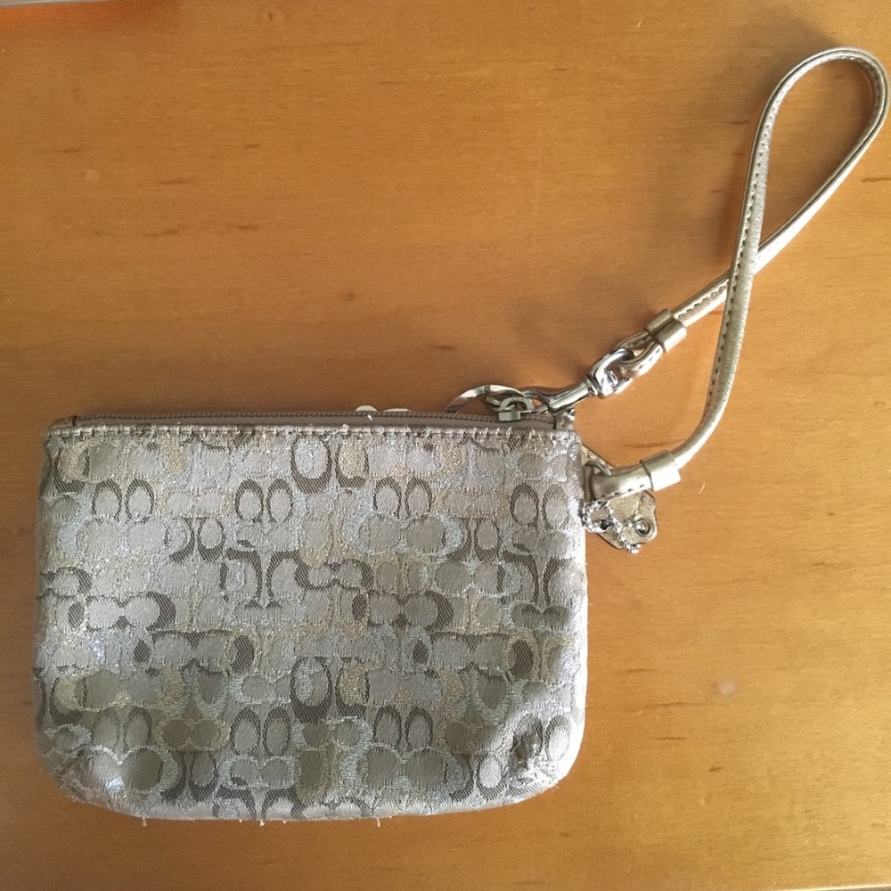 Coach gold wristlet