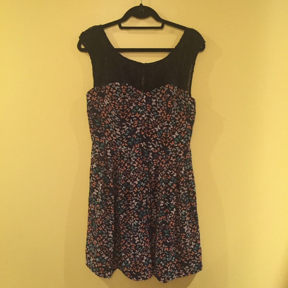 Betsey Johnson butterfly and lace dress, size 10