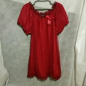 2 girls red dress shirts for the price of one.