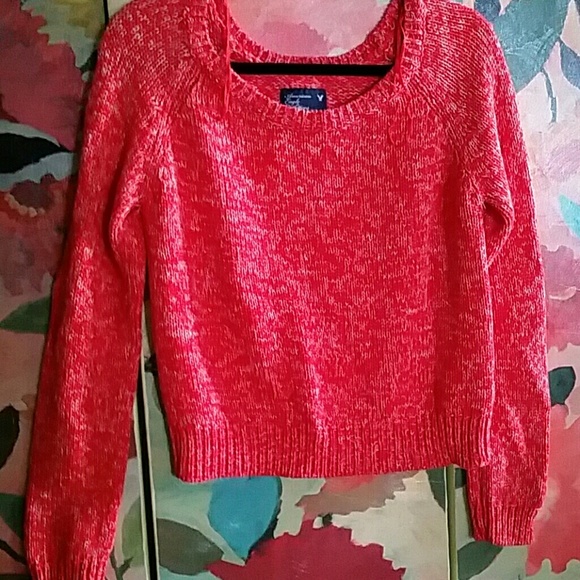 AE  orange red sweater - Picture 1 of 2