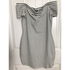 Off the shoulder striped dress