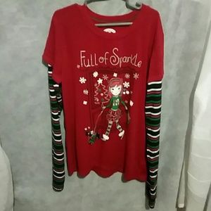 Holiday time girls long sleeve shirt.Size xl 14/16