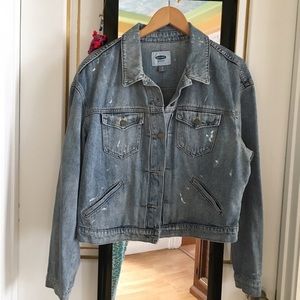 Denim / Jean Jacket with paint design ✨