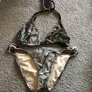 Real tree camouflage bikini