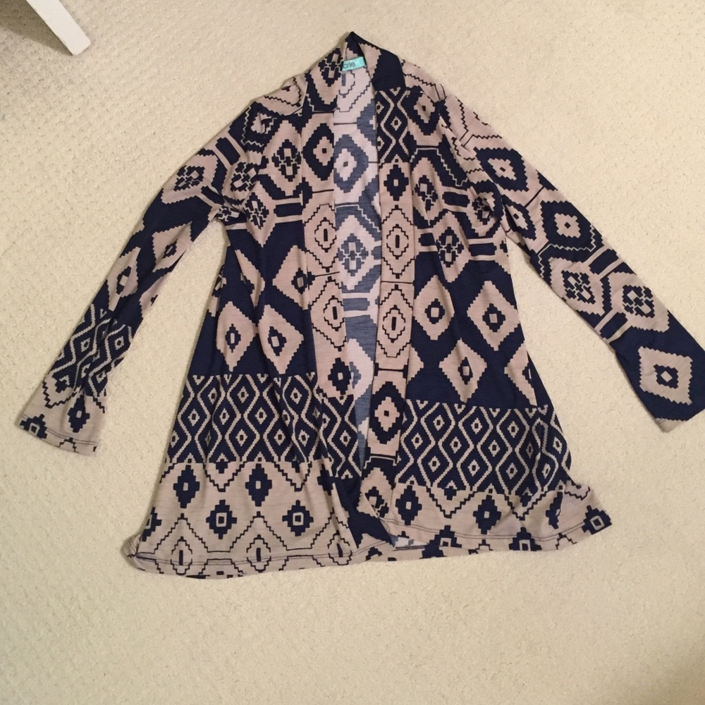 navy and tope cardigan