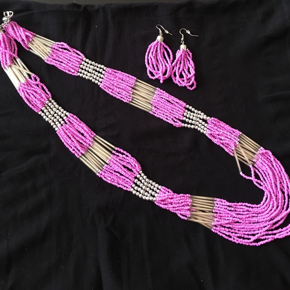 Matching necklace and earrings