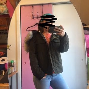 olive green winter jacket