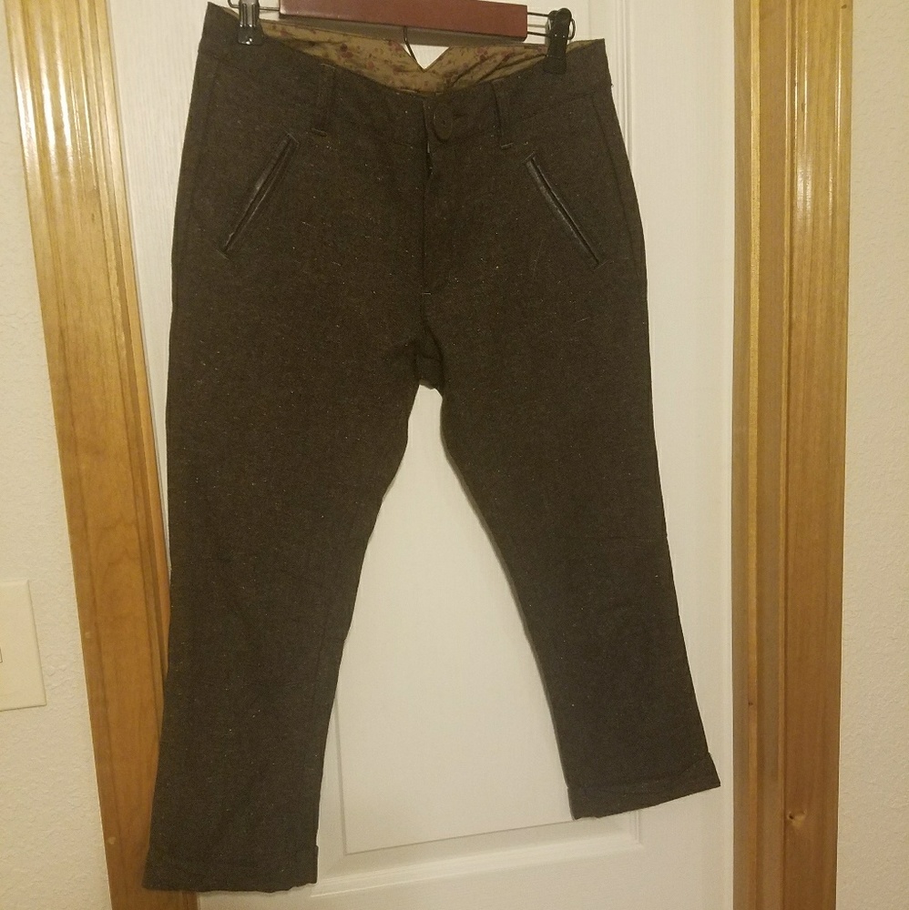 Free People Brown Tweed Capris