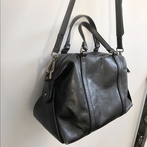 Madewell black leather two-way satchel