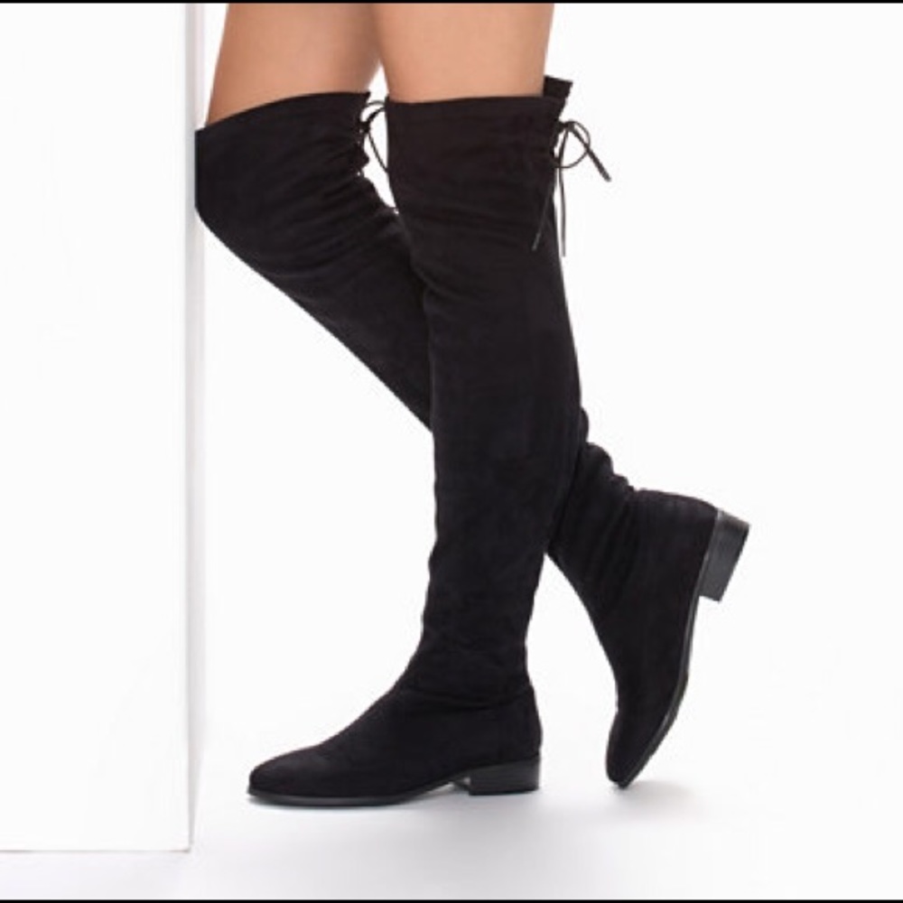 Over the knee thigh high suede boots