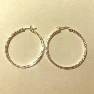 1" silver Hoops