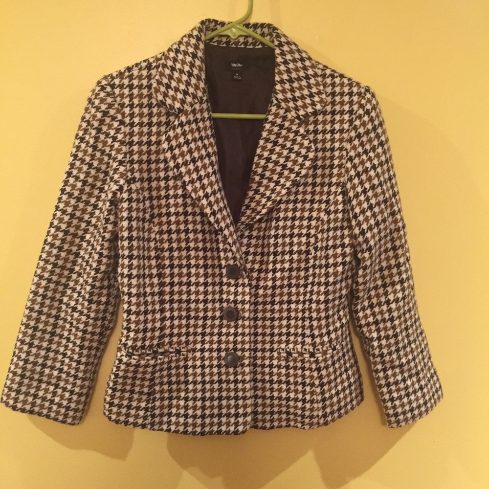 Mossimo 3/4 length sleeve houndstooth blazer