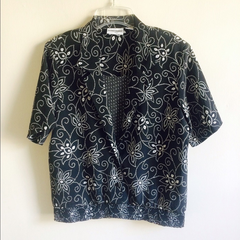 ALFRED DUNNER Short Sleeve Blouse Size 10