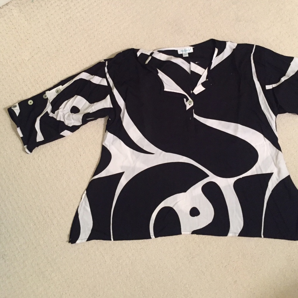 black and white blouse