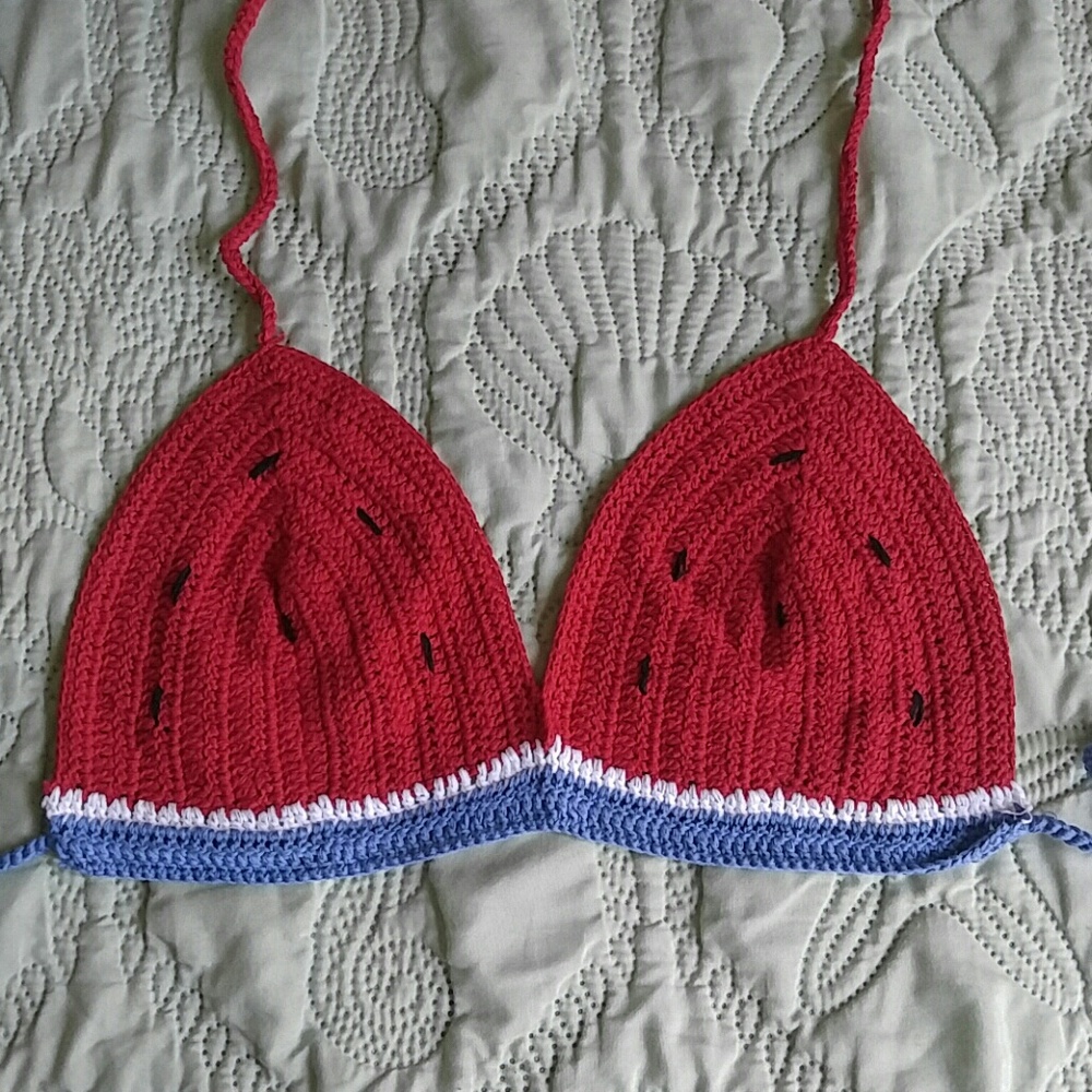 Watermelon crochet top swim bikini - Picture 2 of 2