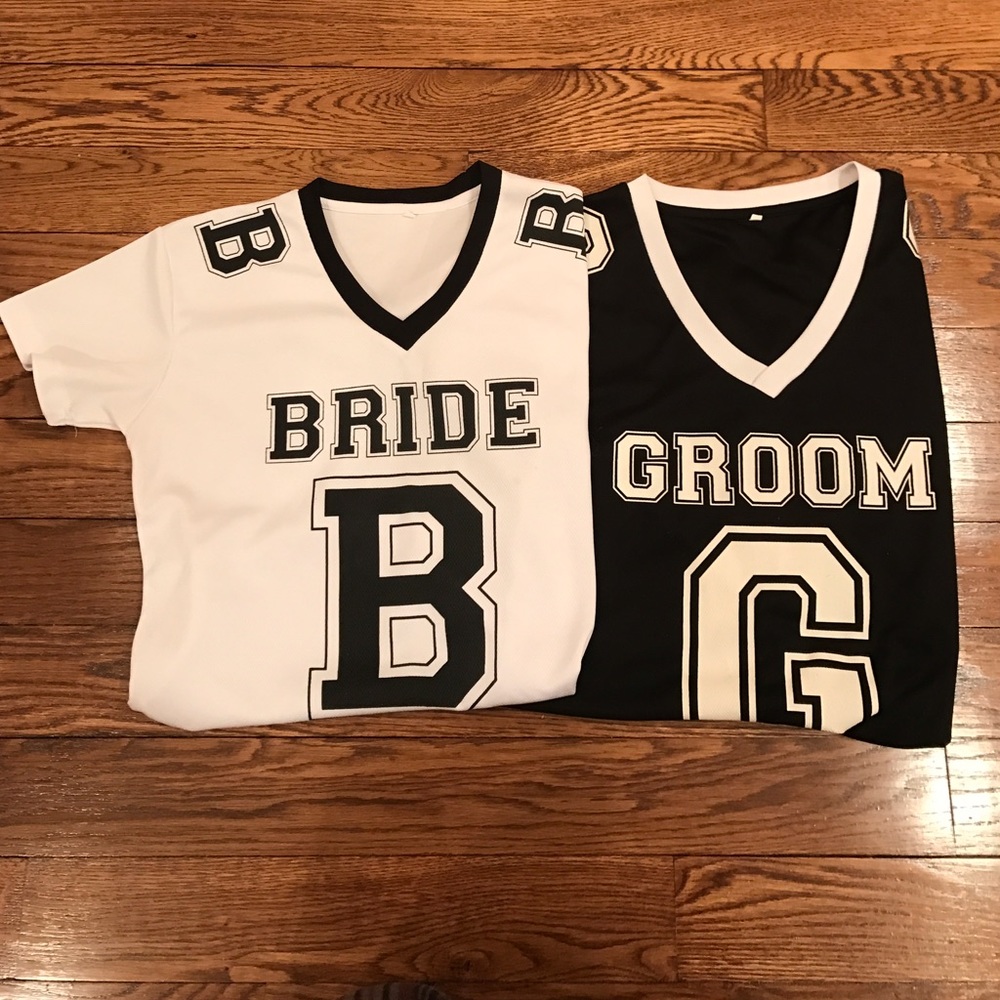 Bride and Groom Honeymoon Football Jersey