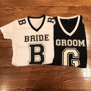 Bride and Groom Honeymoon Football Jersey