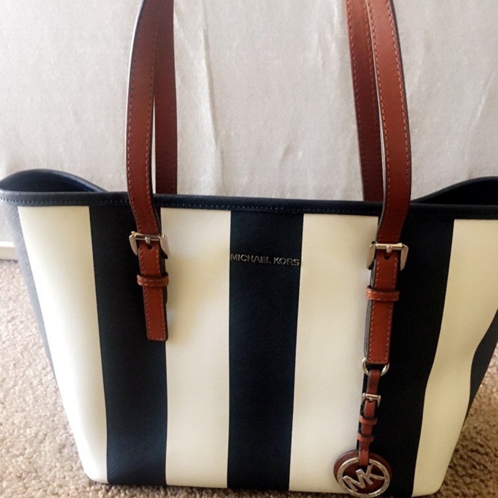 Michael Kors Jet Set Travel Stripe Tote Bag Small