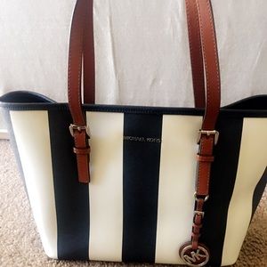 Michael Kors Jet Set Travel Stripe Tote Bag Small