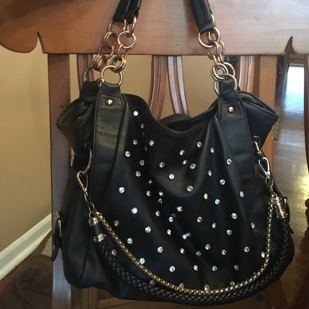 Black jeweled Charming Charlie purse