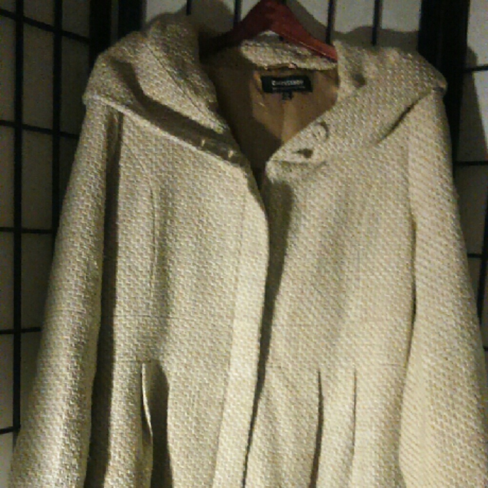 NWT Coffee Shop Beige Hooded Heavy Winter Coat Size XL