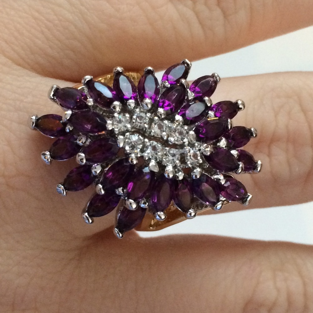Stunning statement ring. Purple amethyst?