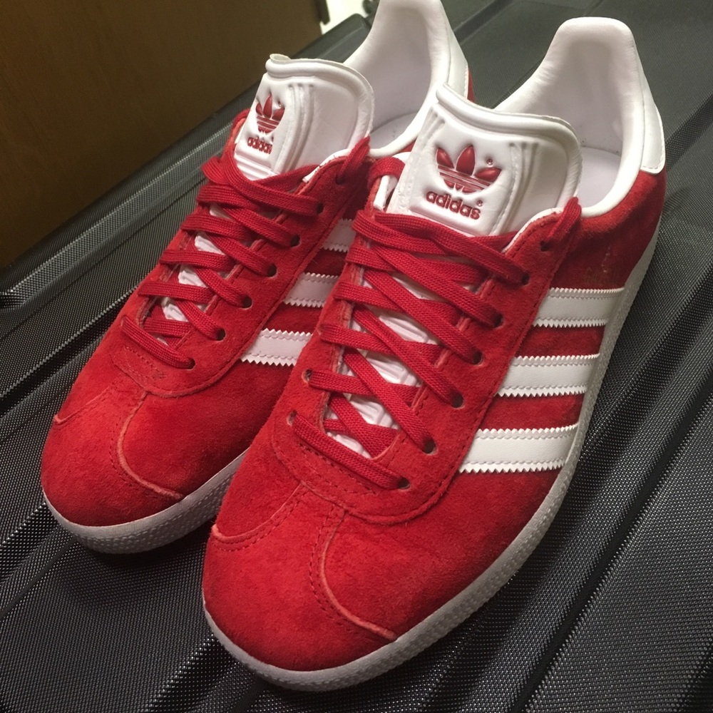 Adidas Gazelle Red/White/Gold Metallic