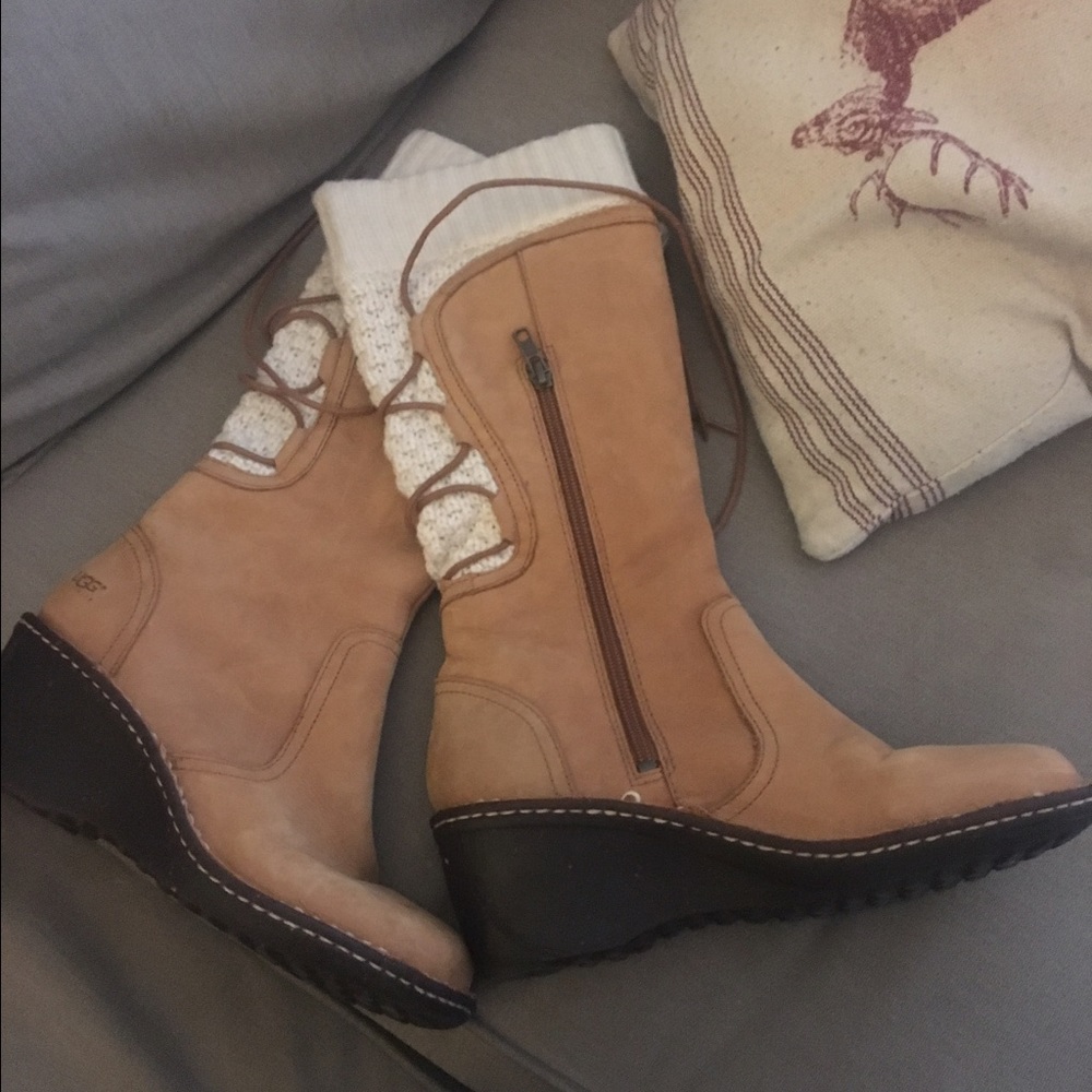 Ugg size 7 boots wedge heel