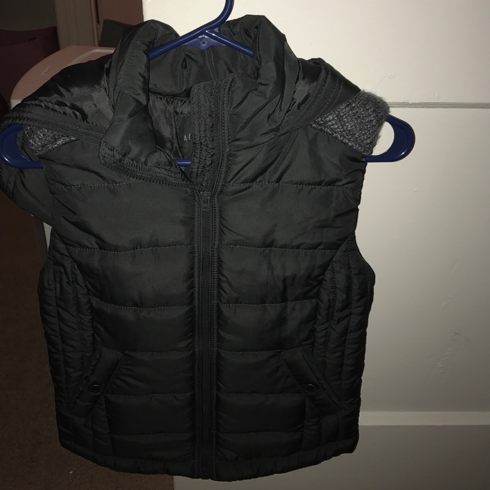 Black/Grey hooded vest