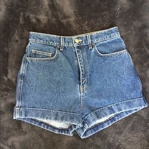 American Apparel High-Waist Jean Cuff Shorts