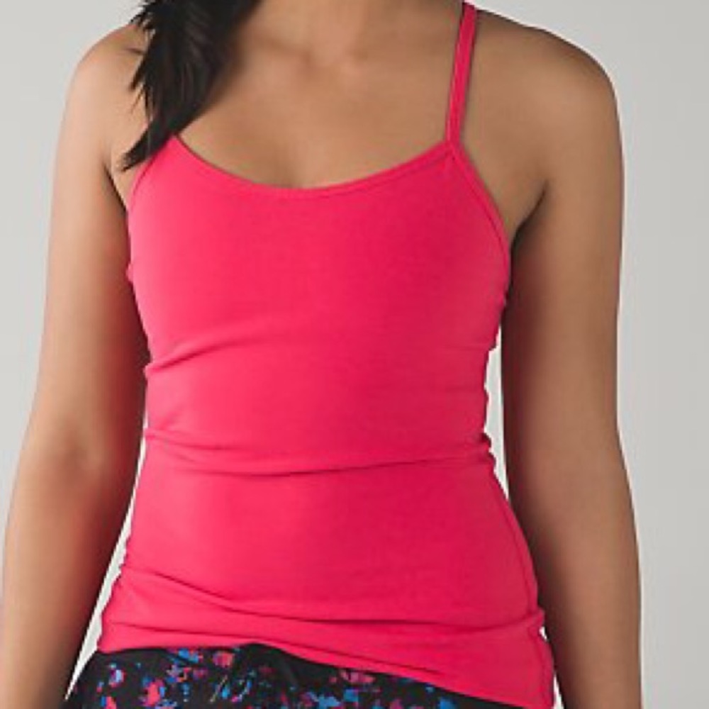 LULULEMON flash neon pink Power Y tank!