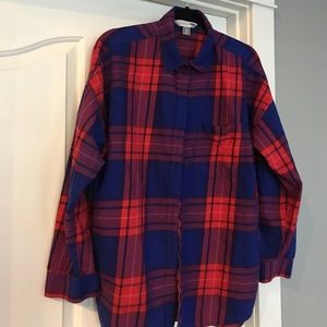 Old Navy Flannel Boyfriend Shirt XL