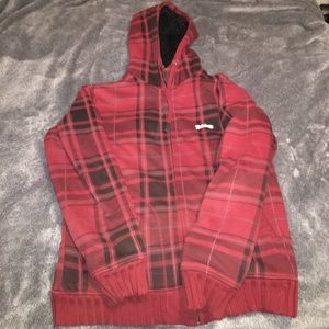 Billabong faux fur zip-up hoodie size XL