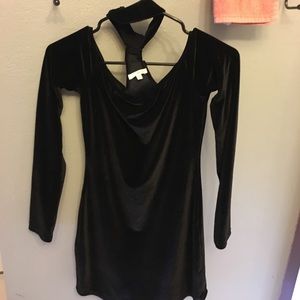 Velvet dress with built in choker